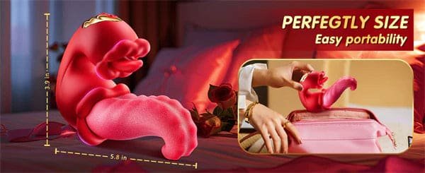 OpalSway Oronova Opal Sway Twin Pink Rose Vibrators mit 10 Vibrationsmodi 3-in-1 Doppelzungen G-spot Vagina Stimulator