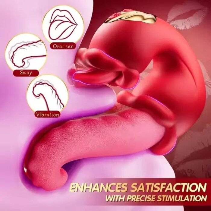 OpalSway Oronova Opal Sway Twin Pink Rose Vibrators mit 10 Vibrationsmodi 3-in-1 Doppelzungen G-spot Vagina Stimulator