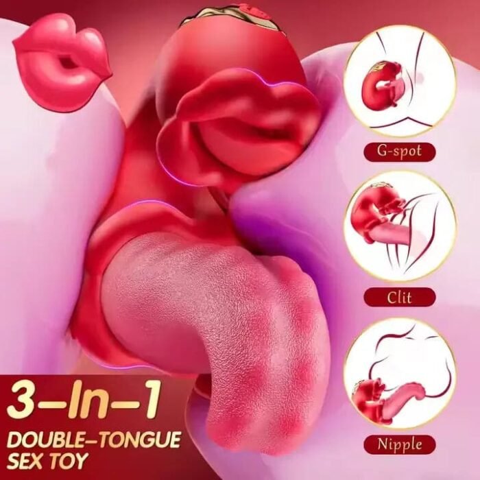 OpalSway Oronova Opal Sway Twin Pink Rose Vibrators mit 10 Vibrationsmodi 3-in-1 Doppelzungen G-spot Vagina Stimulator