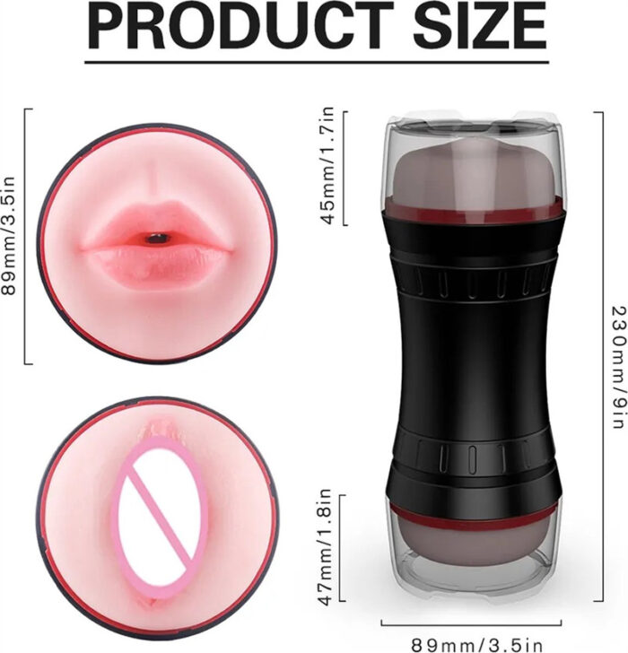 Polaris Manuelle Masturbator Cup mit Zwei Löchern Realistisch 3D Vagina Taschenmuschi Sextoy für Männer