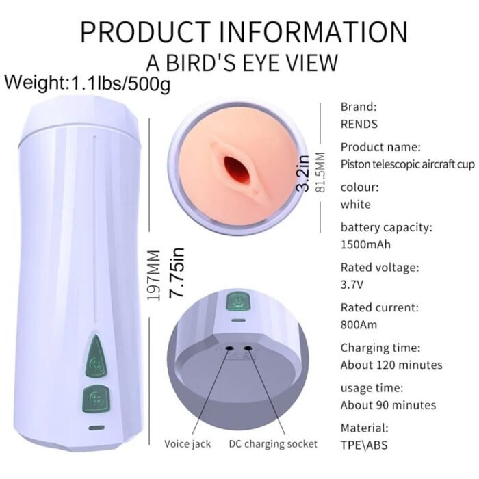 Rends Piston Elektrischer Masturbator Sex Spielzeug mit 10 Vibration Stoßmodi Realistischer Vagina-Stimm Sex Stroker
