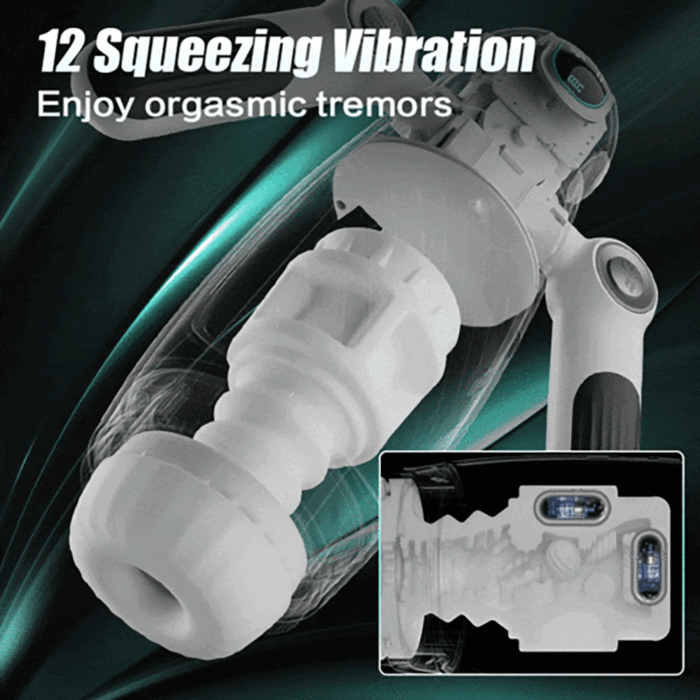 Roboterförmiger Masturbator Sextoy für Männer mit 12 Vibrationen 7 Stoß & Griffdesign Saug Masturbator