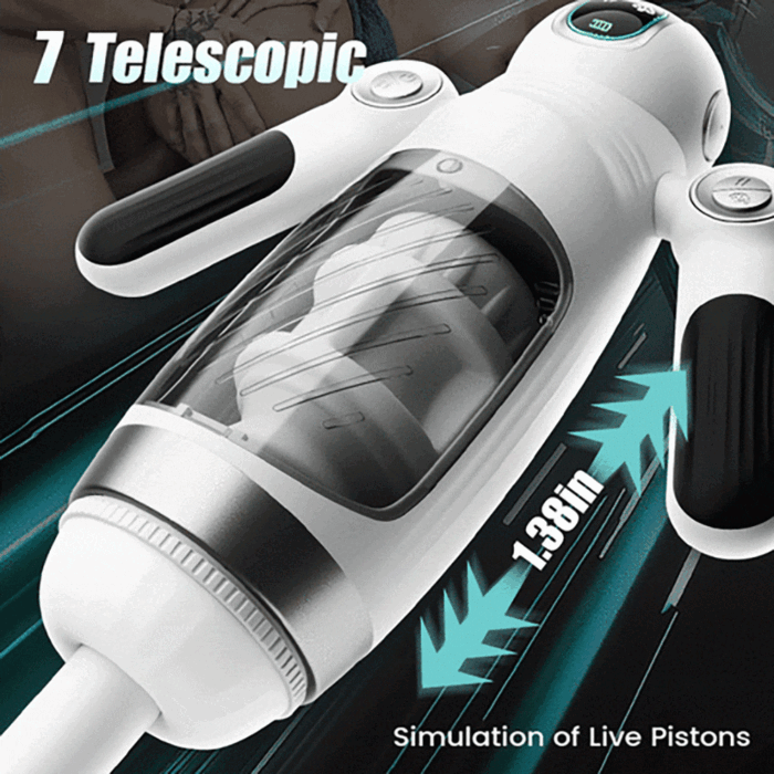 Roboterförmiger Masturbator Sextoy für Männer mit 12 Vibrationen 7 Stoß & Griffdesign Saug Masturbator