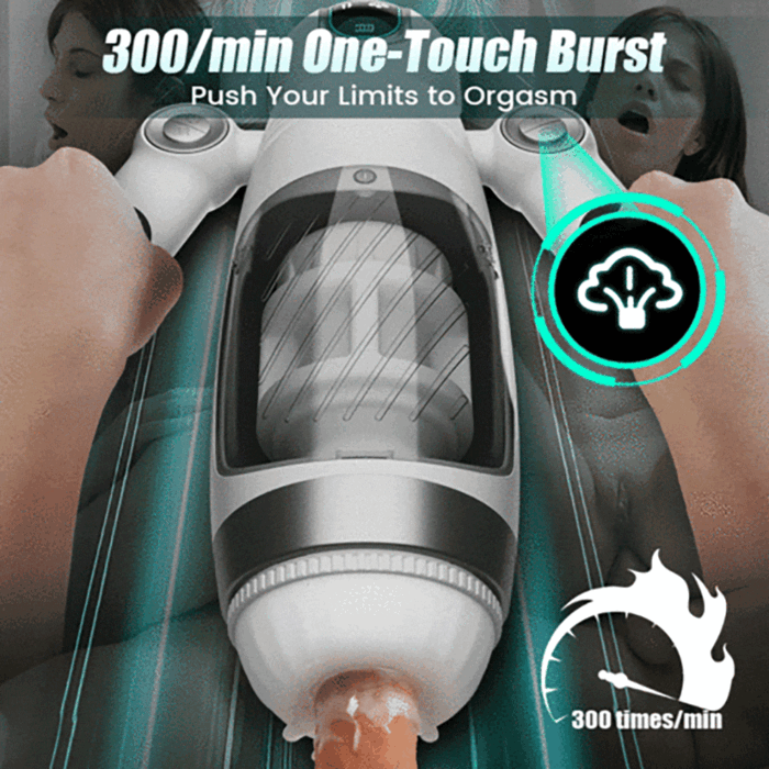Roboterförmiger Masturbator Sextoy für Männer mit 12 Vibrationen 7 Stoß & Griffdesign Saug Masturbator