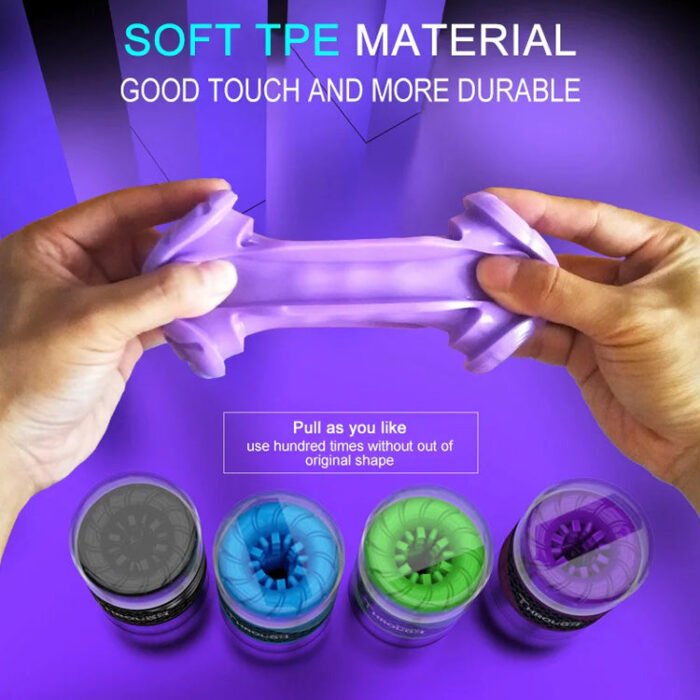 THROUGH Doppelköpfiger Mastrubator Männer tragbare Taschenmuschi mit 3D-strukturiertem Penis Eichel Stimulator