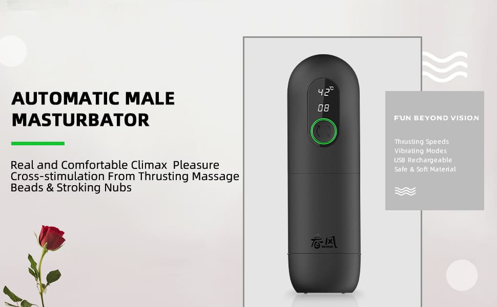 TRYFUN Black Hole Pro Masturbieren für Männer mit 4 Vibrationsmodi Stufenloser Geschwindigkeit Sextoys für Männer