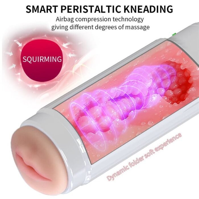 Tragbarer Automatischer Masturbator Penispumpe mit 10 Vibrations Saugmodi Freihändige Taschenmuschi für Männer