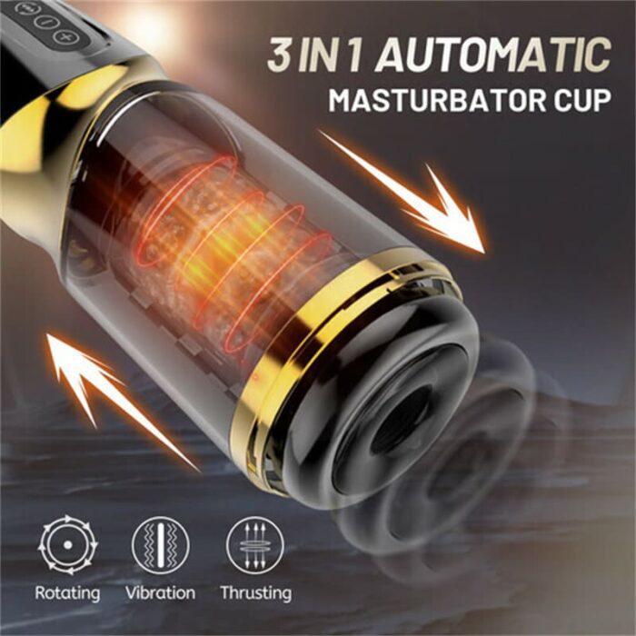 UNIMAT Beck II Elektrischer Masturbator mit 6 Vibrations & Stoßmodi 37,6°Heizung Voice Sextoy für Männer