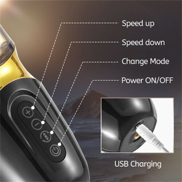 UNIMAT Beck II Elektrischer Masturbator mit 6 Vibrations & Stoßmodi 37,6°Heizung Voice Sextoy für Männer