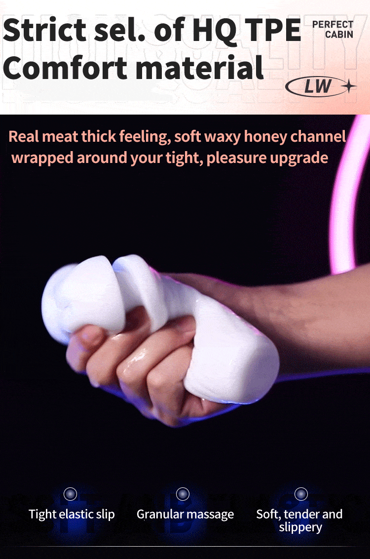 VI-002 Perfevt Cabin Elektrischer Masturbator mit Penisring - 7 Vibration Stoßmodi Masturbieren für Männer