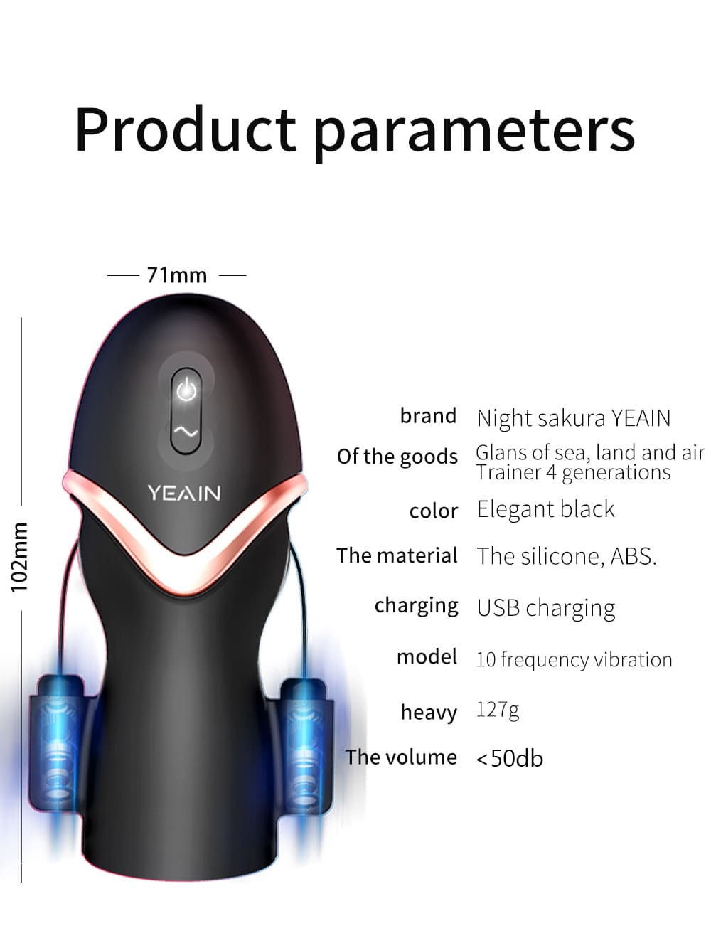YEAIN Elektrischer Mundförmig Masturbieren für Männer 10 Vibrationsmodi Blowjob Penis Vibrator Trainer Sextoy