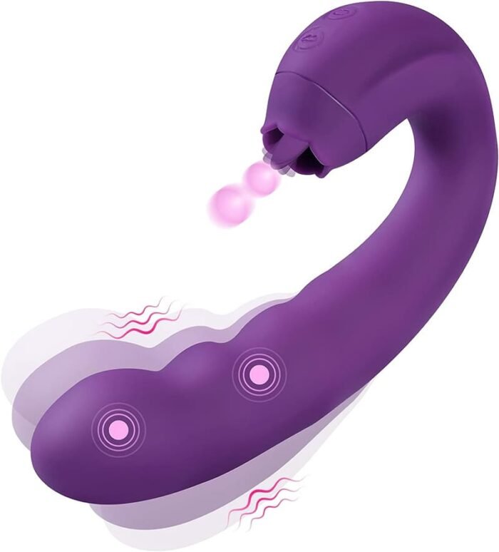 3 in 1 G-Punkt Vibration für Frauen & Zungenvibrator mit 10 Zungenlecken 10 Vibrationmodi