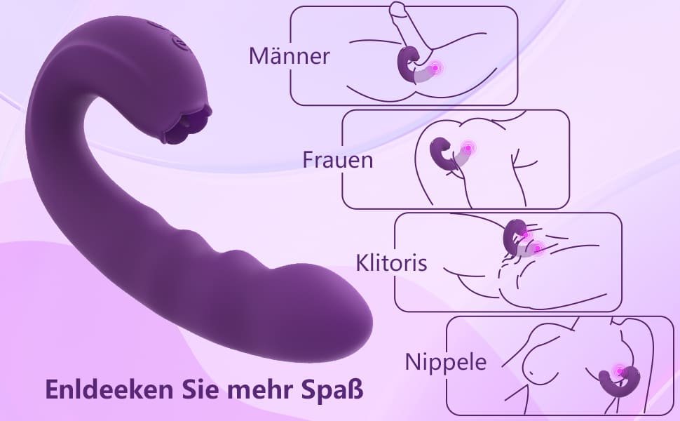 3 in 1 G-Punkt Vibration für Frauen & Zungenvibrator mit 10 Zungenlecken 10 Vibrationmodi