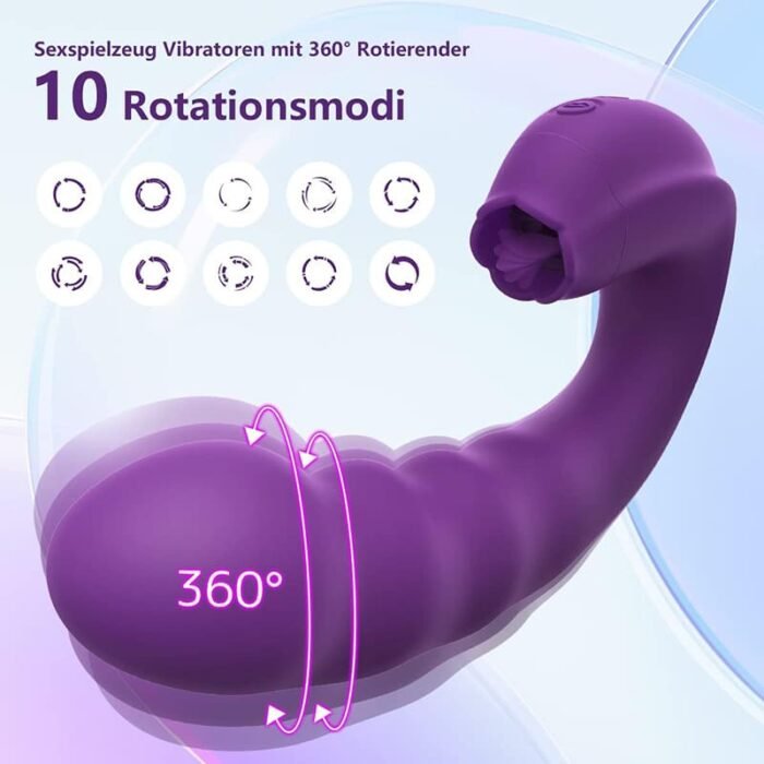 3 in 1 G-Punkt Vibration für Frauen & Zungenvibrator mit 10 Zungenlecken 10 Vibrationmodi