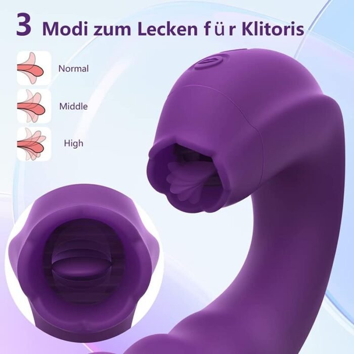 3 in 1 G-Punkt Vibration für Frauen & Zungenvibrator mit 10 Zungenlecken 10 Vibrationmodi