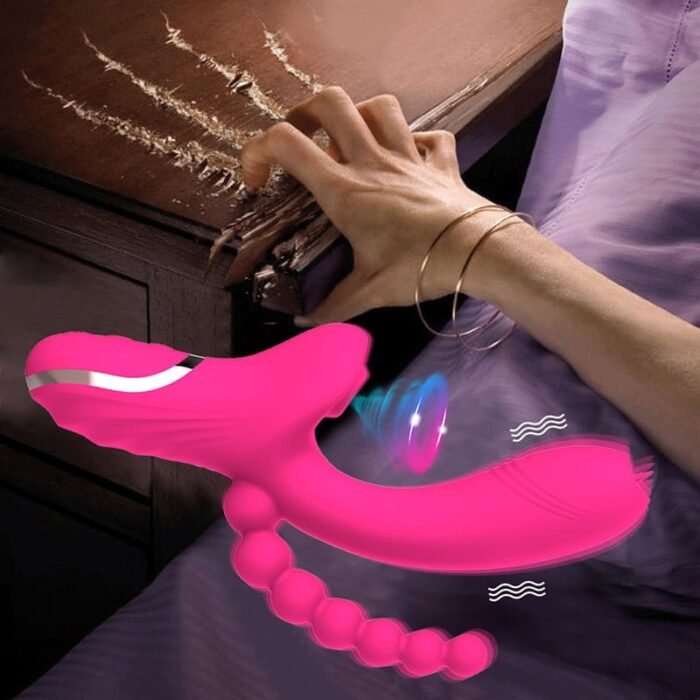 3-in-1 G-Punkt Vibrator mit 10 Vibrations & Lutschenmodi Vibration für Frauen mit Klitoris Sauger & Analkugeln