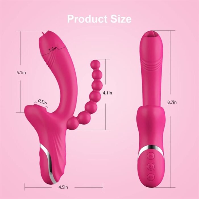 3-in-1 G-Punkt Vibrator mit 10 Vibrations & Lutschenmodi Vibration für Frauen mit Klitoris Sauger & Analkugeln