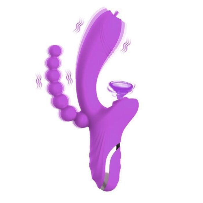 3-in-1 G-Punkt Vibrator mit 10 Vibrations & Lutschenmodi Vibration für Frauen mit Klitoris Sauger & Analkugeln