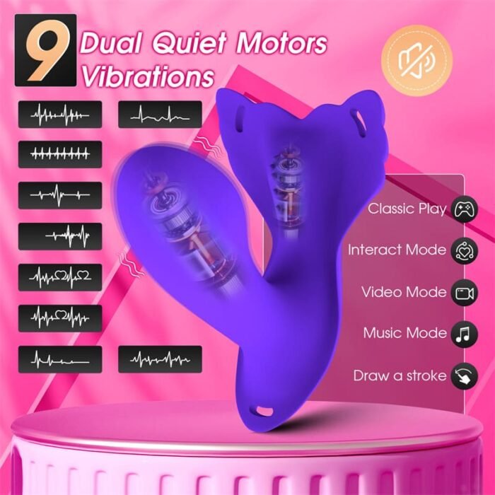 Butterfly G Punkt Vibratoren mit Klitorisstimulation für Frauen mit 9 VibrationModi und APP Fernbedienung