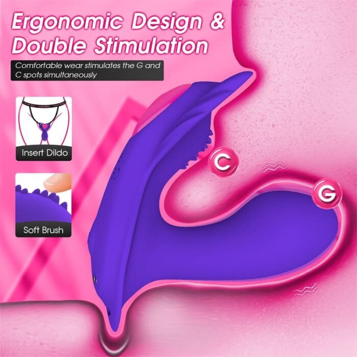 Butterfly G Punkt Vibratoren mit Klitorisstimulation für Frauen mit 9 VibrationModi und APP Fernbedienung