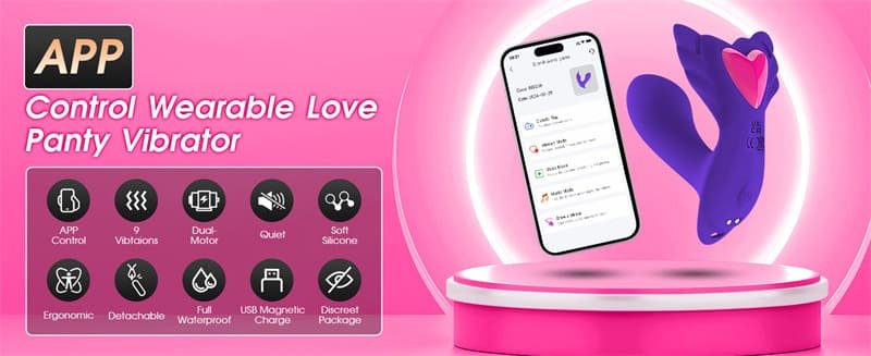 Butterfly G Punkt Vibratoren mit Klitorisstimulation für Frauen mit 9 VibrationModi und APP Fernbedienung