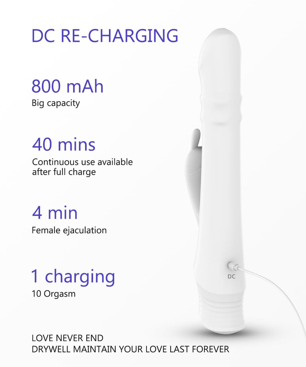 DRYWELL V20 Stoßender Rabbit-Vibrator mit 10 Vibrationsmodi Sex Spielzeug für die Frauen