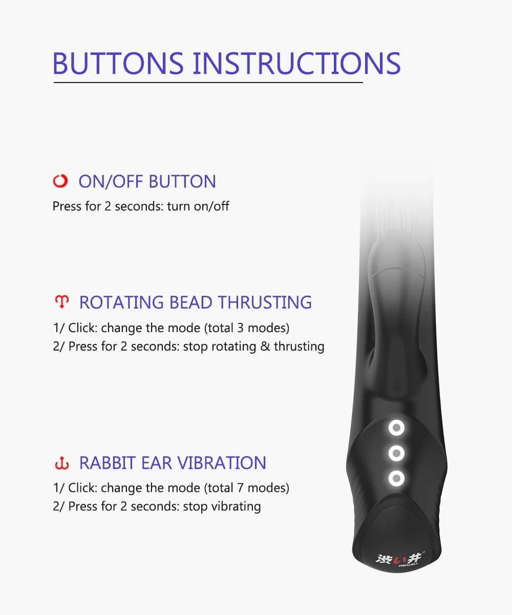 DRYWELL V20 Stoßender Rabbit-Vibrator mit 10 Vibrationsmodi Sex Spielzeug für die Frauen