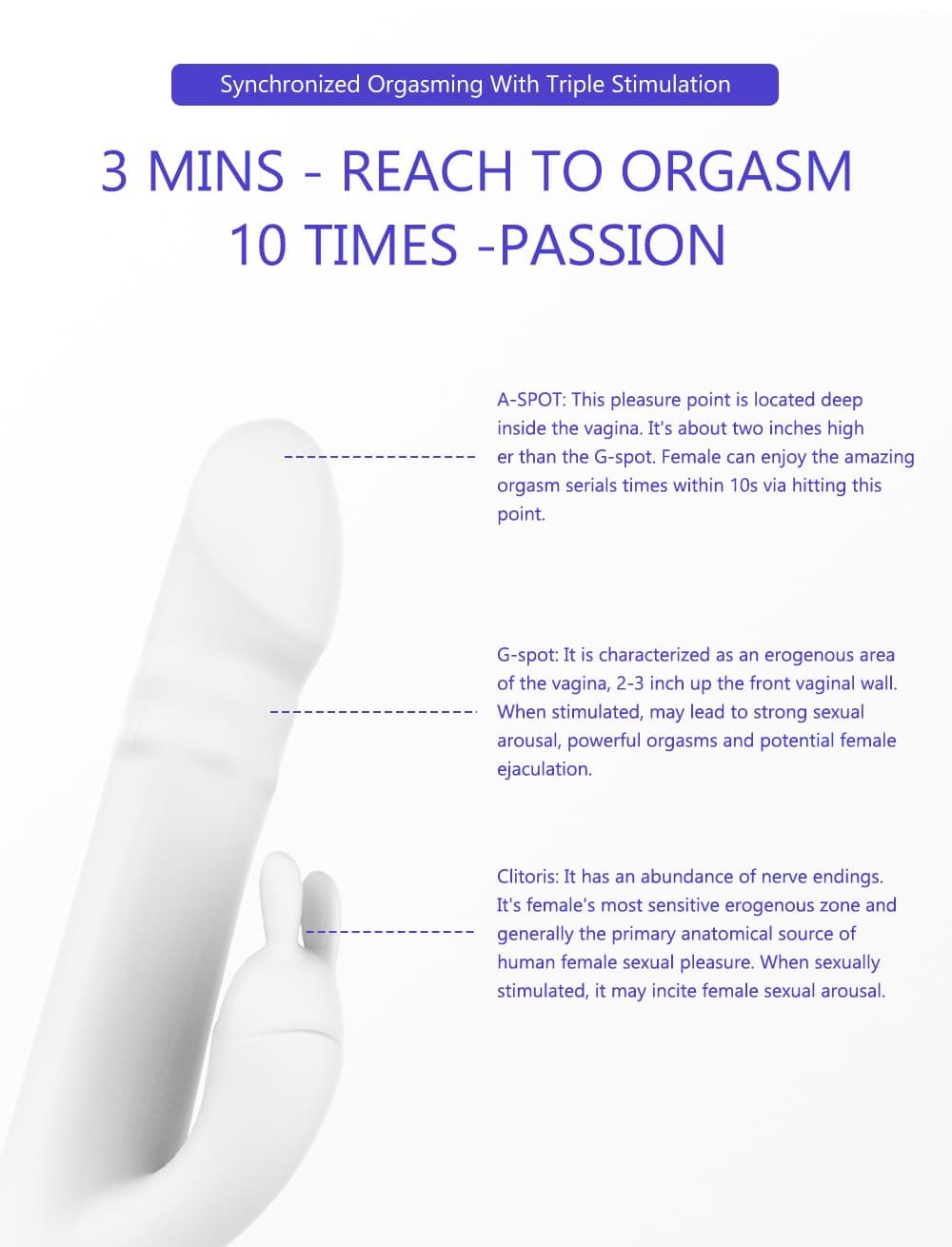 DRYWELL V20 Stoßender Rabbit-Vibrator mit 10 Vibrationsmodi Sex Spielzeug für die Frauen