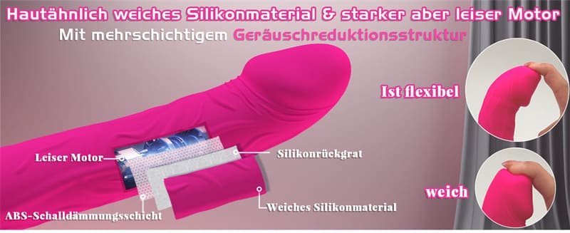 Dildo Vibrator Stoßfunktion 10 Vibrationen & 3 Stöße Sex Spielzeug für die Paare, 2 in 1 G Punkt Vibration für Frauen