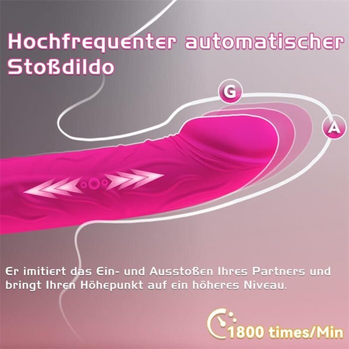 Dildo Vibrator Stoßfunktion 10 Vibrationen & 3 Stöße Sex Spielzeug für die Paare, 2 in 1 G Punkt Vibration für Frauen