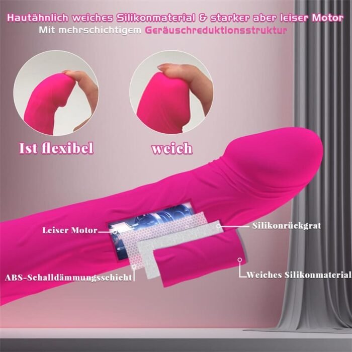 Dildo Vibrator Stoßfunktion 10 Vibrationen & 3 Stöße Sex Spielzeug für die Paare, 2 in 1 G Punkt Vibration für Frauen