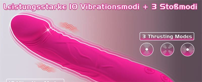 Dildo Vibrator Stoßfunktion 10 Vibrationen & 3 Stöße Sex Spielzeug für die Paare, 2 in 1 G Punkt Vibration für Frauen