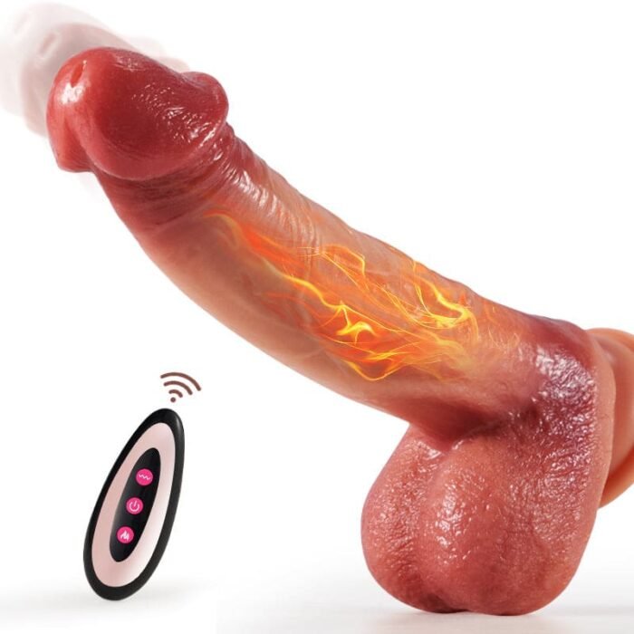 Dildo Vibrator für die Frauen, 9 Teleskop & Vibrationen 42 ℃ beheizbarer 22cm XXL Dildo mit Fernbedienung