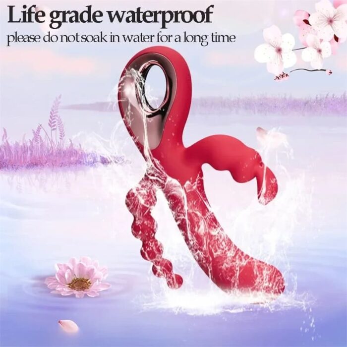 Lovesvibe 3-in-1 Rabbit Vibrator, 10 Vibrationsmodi G Punkt Vibratoren für Frauen Dildo Vibrator mit Analkugeln
