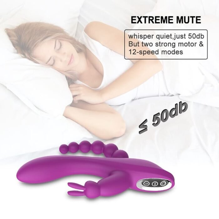 Lovesvibe 3-in-1 Rabbit Vibrator für Frauen mit 7 Vibrationsmodi G-Punkt Vibrator mit Analkugeln