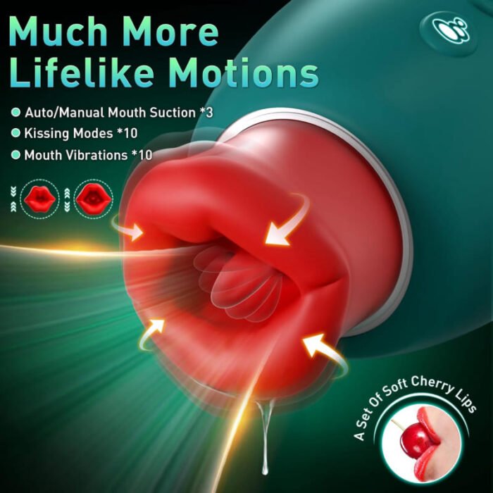 Lovesvibe 4-in-1 Rose Zungen Klitoris Sauger mit 10 Zungenlecken 10 Vibrationmodi Sex Spielzeug für die Frau