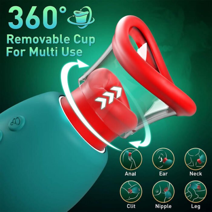 Lovesvibe 4-in-1 Rose Zungen Klitoris Sauger mit 10 Zungenlecken 10 Vibrationmodi Sex Spielzeug für die Frau