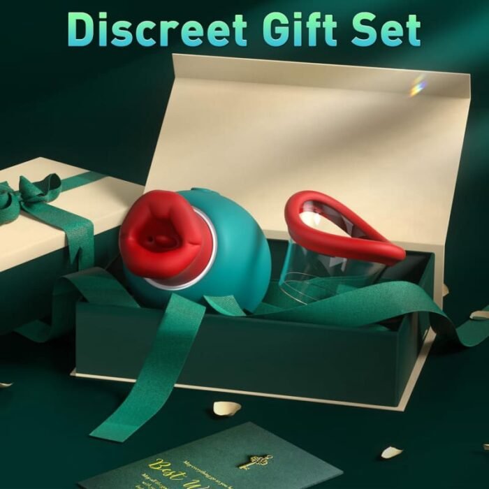 Lovesvibe 4-in-1 Rose Zungen Klitoris Sauger mit 10 Zungenlecken 10 Vibrationmodi Sex Spielzeug für die Frau