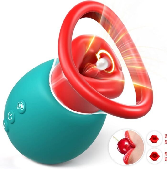 Lovesvibe 4-in-1 Rose Zungen Klitoris Sauger mit 10 Zungenlecken 10 Vibrationmodi Sex Spielzeug für die Frau