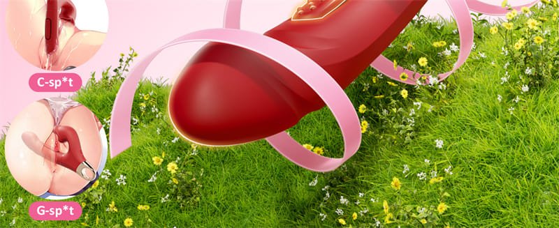 Lovesvibe G Punkt Vibrator Dildo Sexspielzeug mit 7 Schlag- und 5 Beiß-Vibrationsmodi 3-in-1 Rose Zungenvibrator