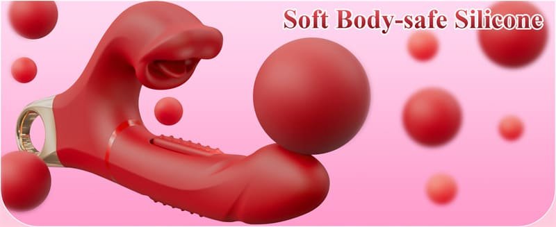 Lovesvibe G Punkt Vibrator Dildo Sexspielzeug mit 7 Schlag- und 5 Beiß-Vibrationsmodi 3-in-1 Rose Zungenvibrator