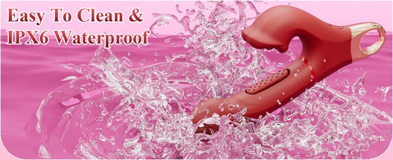Lovesvibe G Punkt Vibrator Dildo Sexspielzeug mit 7 Schlag- und 5 Beiß-Vibrationsmodi 3-in-1 Rose Zungenvibrator