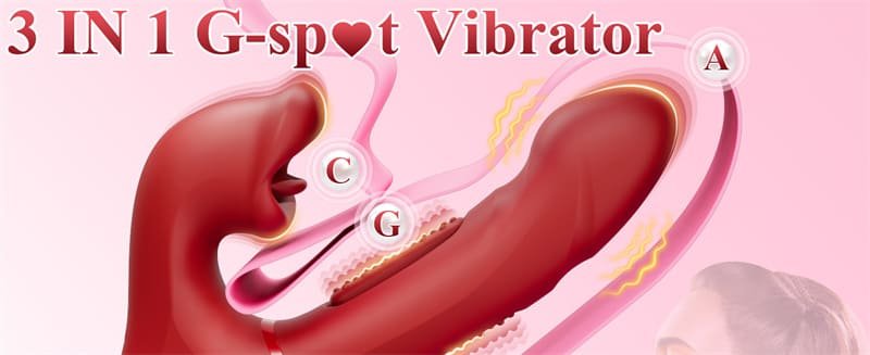 Lovesvibe G Punkt Vibrator Dildo Sexspielzeug mit 7 Schlag- und 5 Beiß-Vibrationsmodi 3-in-1 Rose Zungenvibrator