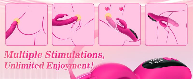 Lovesvibe Rabbit G Punkt Vibration für Frauen mit 9 Vibrations & 9 Stoßmodi Sex Spielzeug Dildo Vibrator