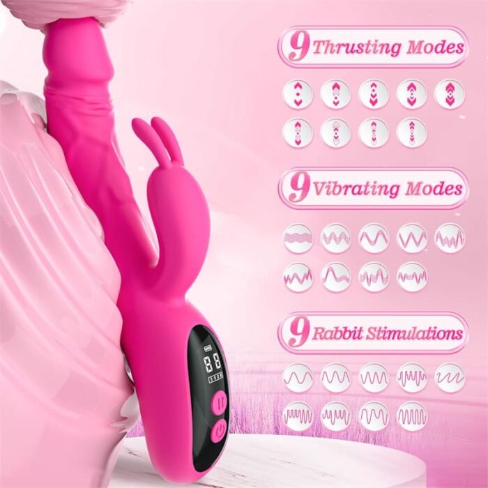 Lovesvibe Rabbit G Punkt Vibration für Frauen mit 9 Vibrations & 9 Stoßmodi Sex Spielzeug Dildo Vibrator