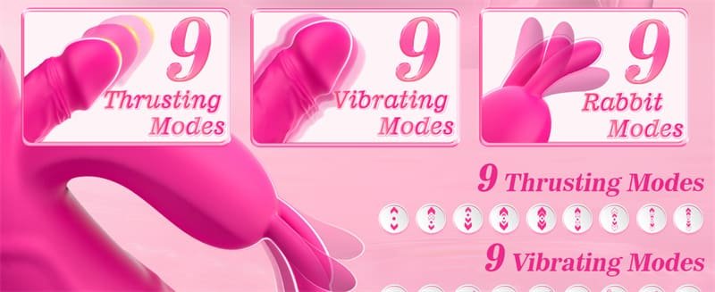 Lovesvibe Rabbit G Punkt Vibration für Frauen mit 9 Vibrations & 9 Stoßmodi Sex Spielzeug Dildo Vibrator