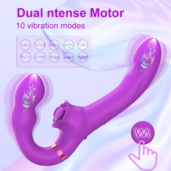 OEM SAV190 Vibratoren für Sie mit zwei Motoren, 10 Vibrations und 5 Klopfmodi Doppeldildos mit Fernbedienung
