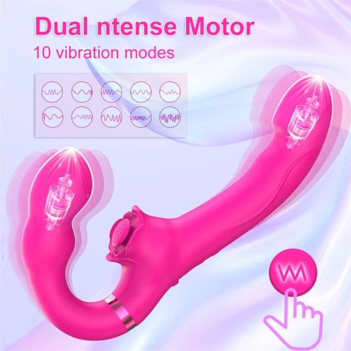 OEM SAV190 Vibratoren für Sie mit zwei Motoren, 10 Vibrations und 5 Klopfmodi Doppeldildos mit Fernbedienung