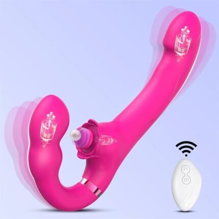 OEM SAV190 Vibratoren für Sie mit zwei Motoren, 10 Vibrations und 5 Klopfmodi Doppeldildos mit Fernbedienung