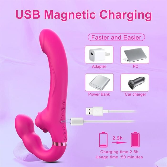 OEM SAV190 Vibratoren für Sie mit zwei Motoren, 10 Vibrations und 5 Klopfmodi Doppeldildos mit Fernbedienung
